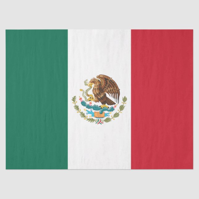Papier Mousseline Drapeau du Mexique, Bandera de la République mexic (Recto)