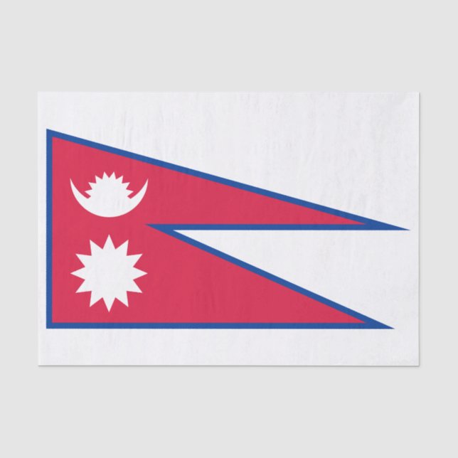 Papier Mousseline Drapeau du Népal (Recto)