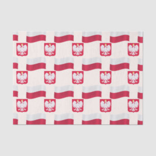 Papier Mousseline Drapeau et crête Pologne