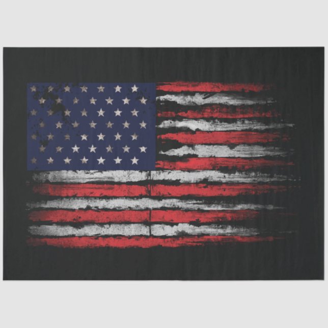 Papier Mousseline Drapeau Grunge U.S.A (Recto)