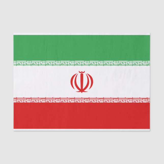 Papier Mousseline Drapeau Iran (Recto)