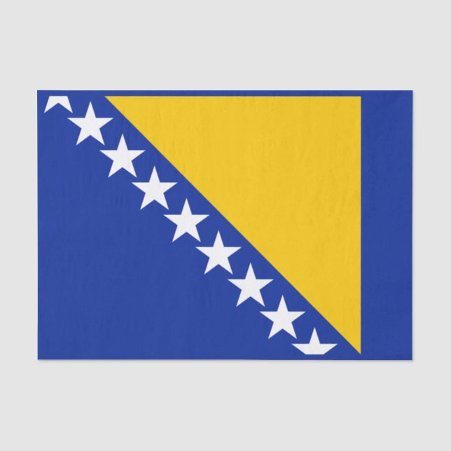 Papier Mousseline Drapeau Patriotique Bosnie-Herzégovine Tissu Papie (Recto)