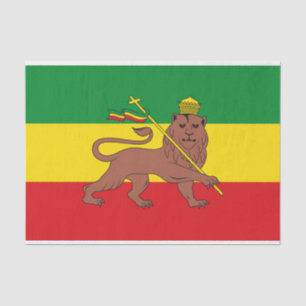 Papier Mousseline Drapeau rastafarien d'Ethiopie Lion de Judah