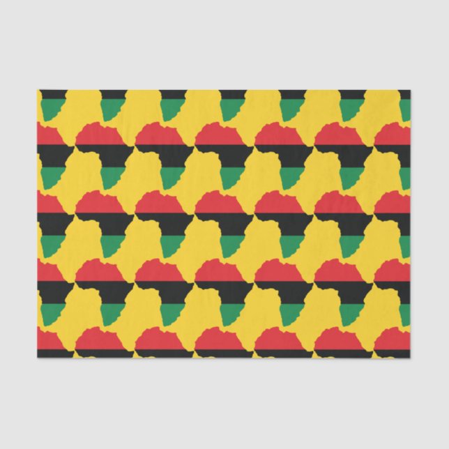 Papier Mousseline Drapeau rouge, noir et vert de l'Afrique (Recto)