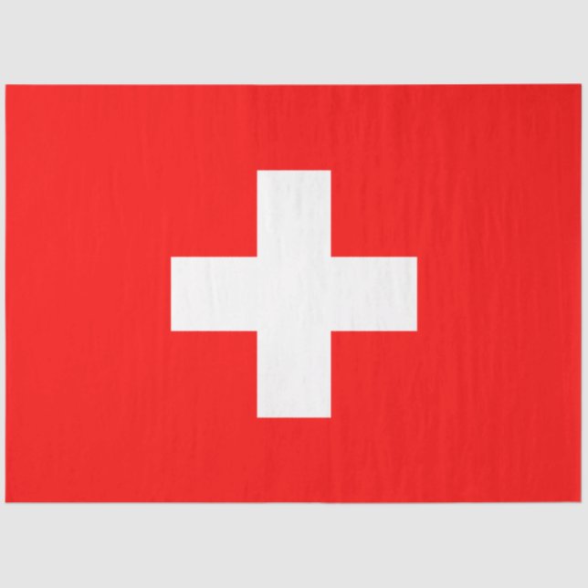 Papier Mousseline Drapeau suisse (Suisse) Papier de tissus (Recto)