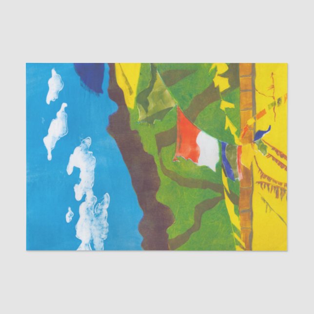 Papier Mousseline Drapeaux de prière II (Recto)