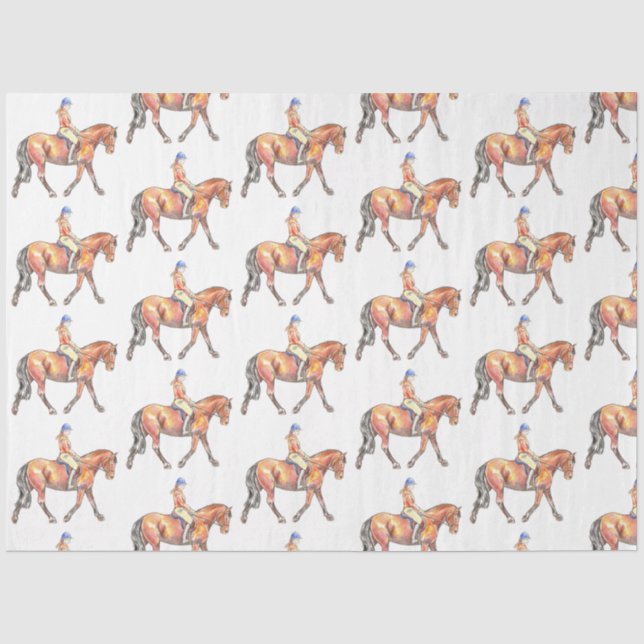 Papier Mousseline Dressage de trot du cheval de la baie (Recto)