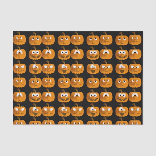 Papier Mousseline Drôle Citrouilles Halloween (Recto)