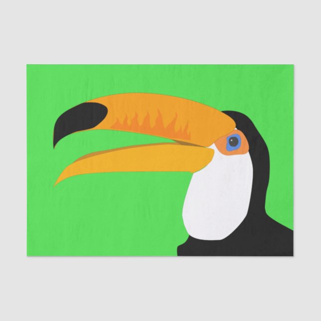 Papier Mousseline Drôle dessin animé Toucan oiseau sourire (Recto)
