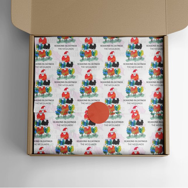 Papier Mousseline Drôle & Festive Saisons de Moutons de Vacances (Créateur téléchargé)