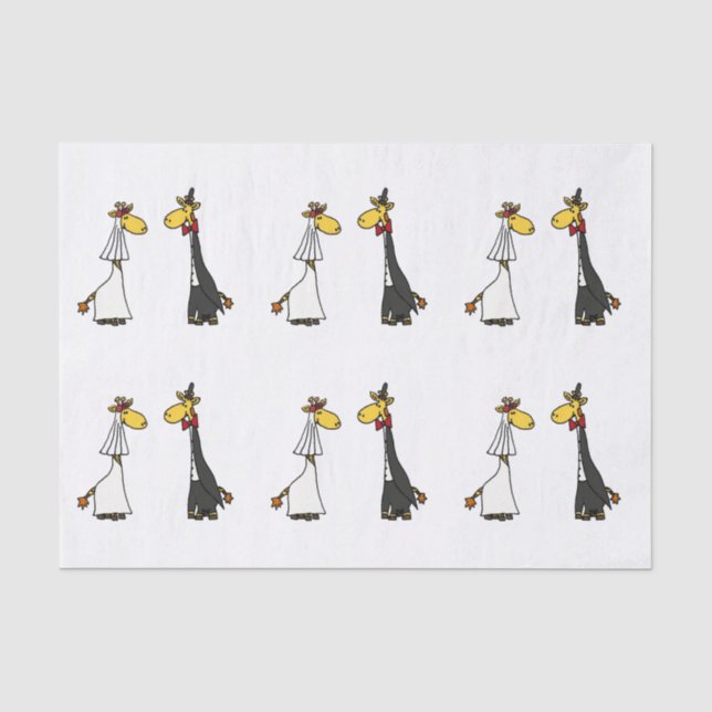 Papier Mousseline Drôle Giraffe Mariage papier de tissus (Recto)