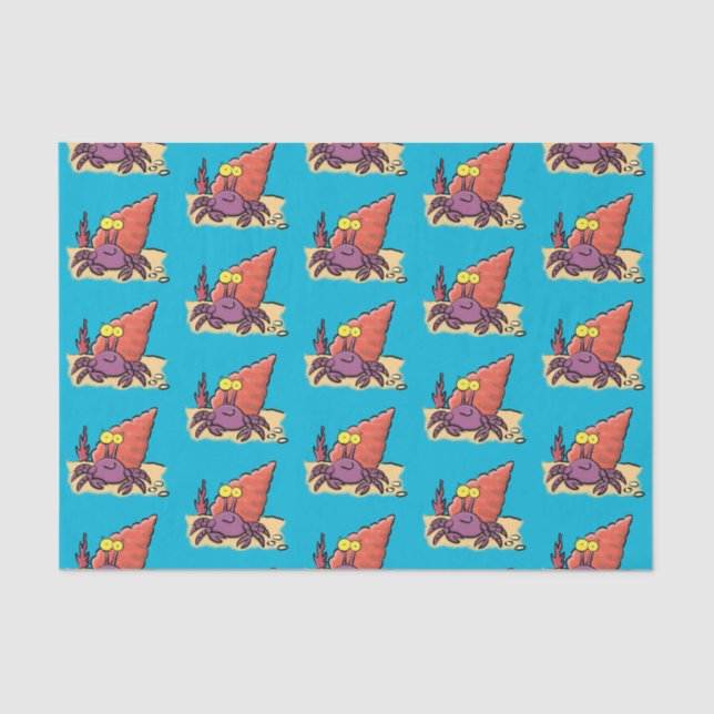 Papier Mousseline Drôle mignon caricature pourpre crabe ermite (Recto)