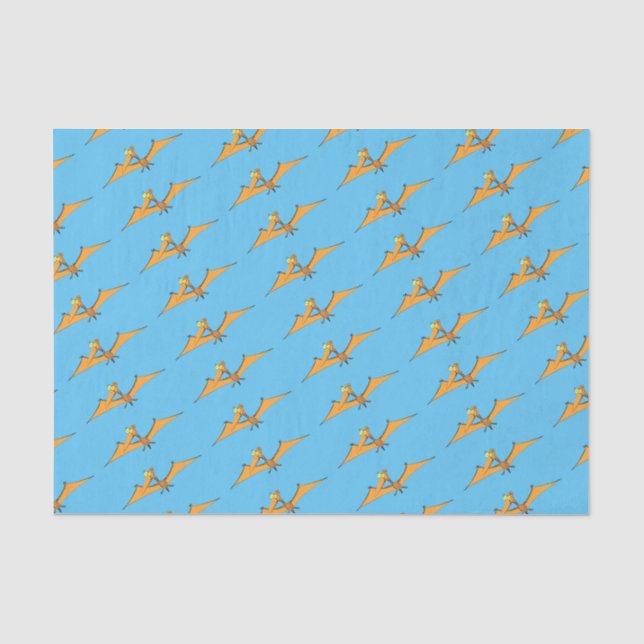 Papier Mousseline Drôle mignon dessin animé de pterodactyle volant o (Recto)