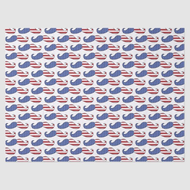 Papier Mousseline Drôle Motif de Moustache patriotique (Recto)