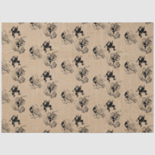 Papier Mousseline Drôle Noël Retro Vintage Père Noël Kraft Motif