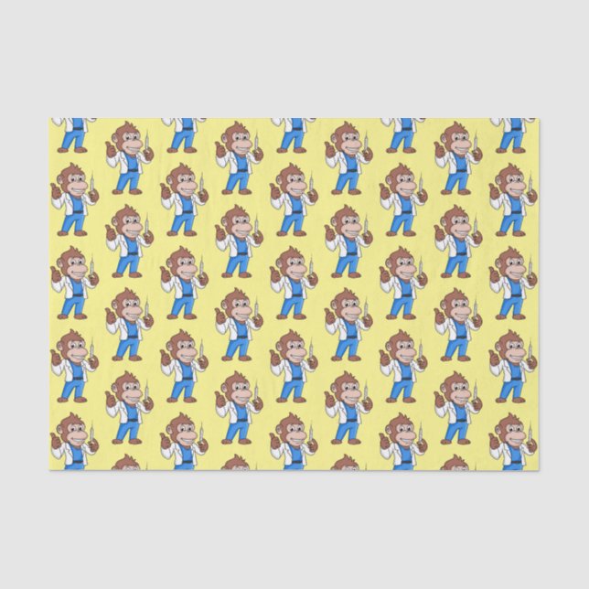 Papier Mousseline Drôle orangoutan dessinateur docteur (Recto)