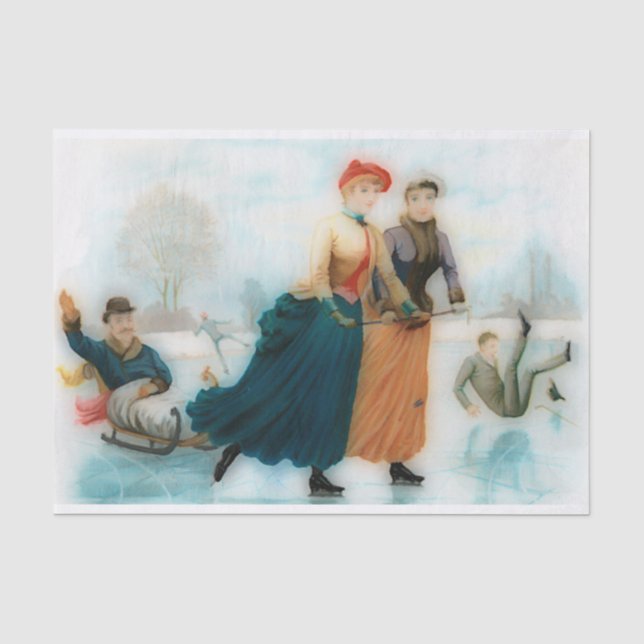 Papier Mousseline drôle Patinage vintage sur glace (Recto)