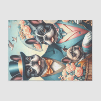 Papier Mousseline Drôle Vintage de la peinture de Bulldog
