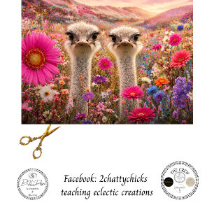 Papier Mousseline Duo ludique de découpage Émeu Champ de fleurs aust