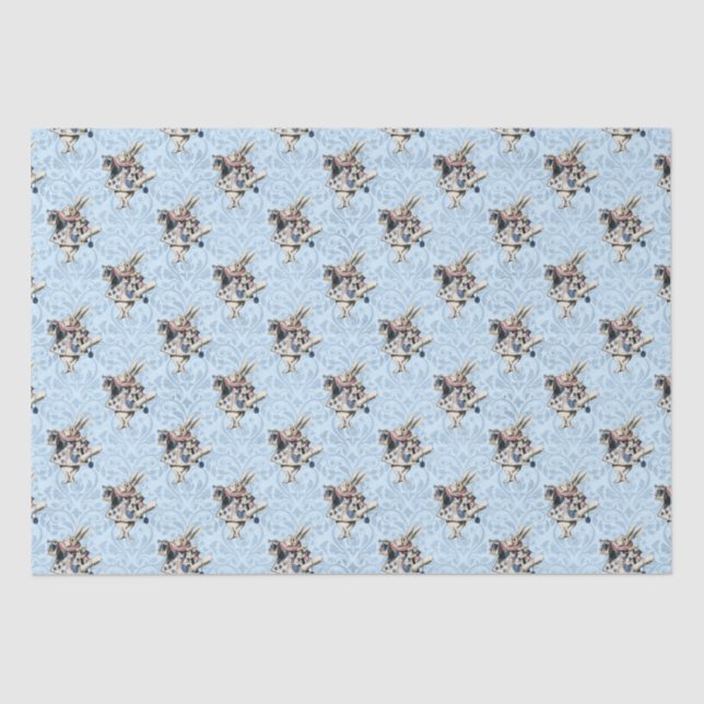 Papier Mousseline Dusty Blue & Pink Alice in Wonderland Baby shower (Recto)