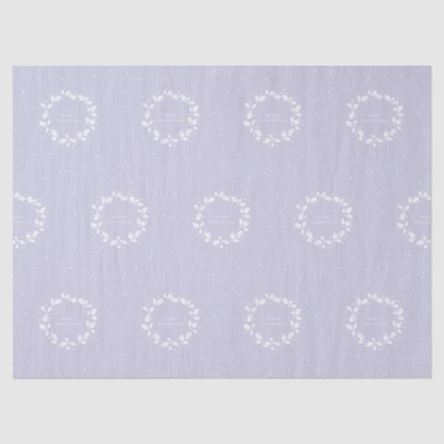 Papier Mousseline Dusty Purple + White Christmas Holly et Berries (Recto)