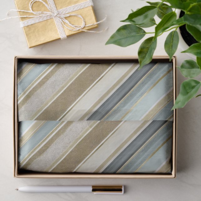 Papier Mousseline Earth Tones Gold Christmas Pattern#28 ID1009 (Cadeau)