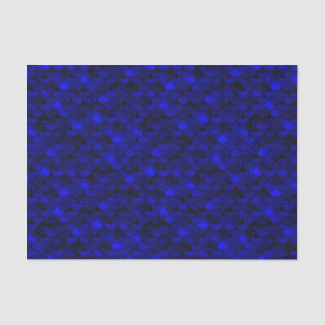 Papier Mousseline Échelles bleu-foncé de sirène de Falln (Recto)