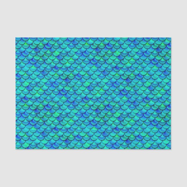 Papier Mousseline Échelles de bleu d'Aqua de Falln (Recto)
