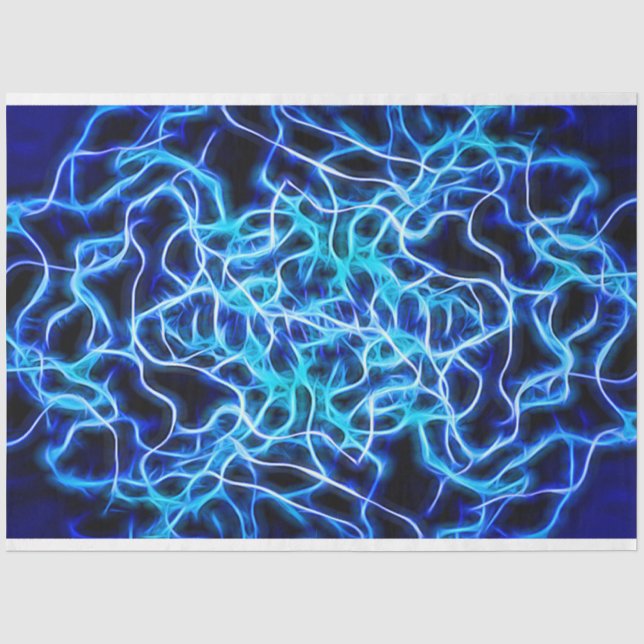 Papier Mousseline Éclair électrique néon bleu Tesla Coil (Recto)