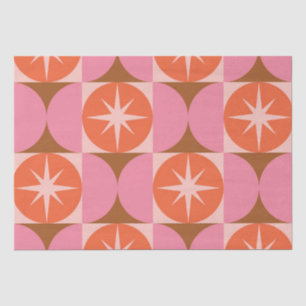 Papier Mousseline Éclats de milieu de siècle sur des cercles orange