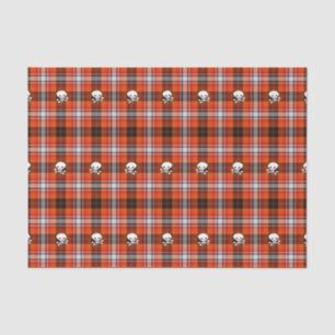 Papier Mousseline Ecosse goth crânes papier de tissu plaid