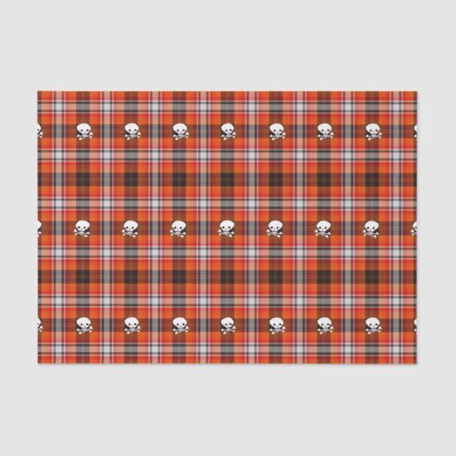Papier Mousseline Ecosse goth crânes papier de tissu plaid (Recto)