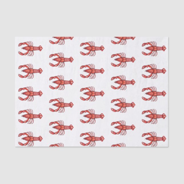 Papier Mousseline Écrevisses d'aquarelle de la Louisiane Cajun (Recto)