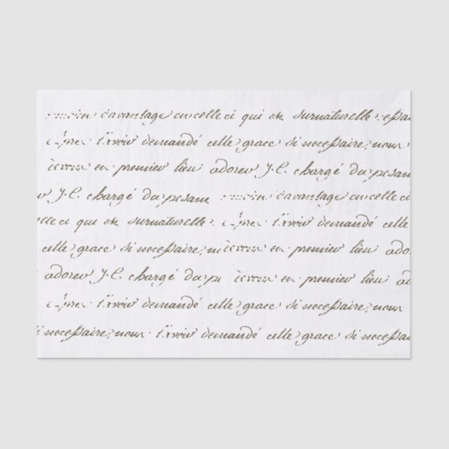 Papier Mousseline Écriture manuscrite de script français Découpage d (Recto)