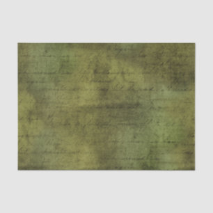 Papier Mousseline Écriture Vintage Ephemera verte détendue