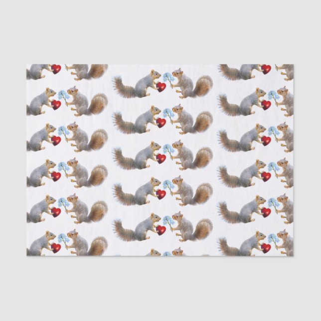 Papier Mousseline Écureuils aiment le papier de tissus (Recto)