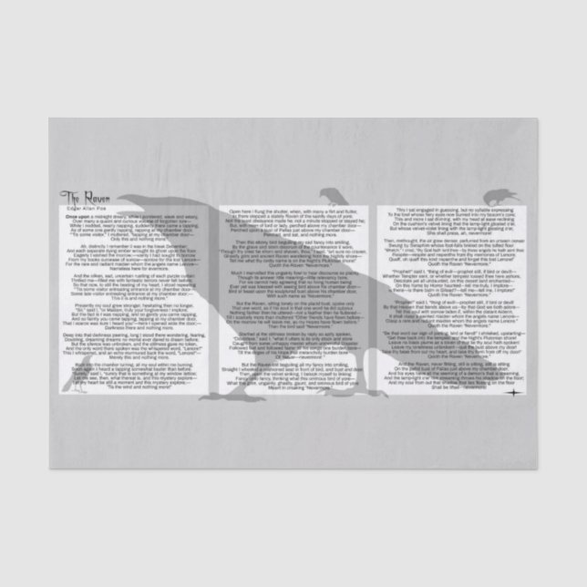 Papier Mousseline Edgar Allan Poe Le Corbeau (Recto)