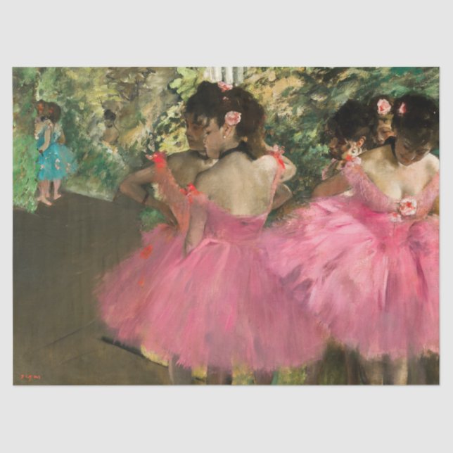Papier Mousseline Edgar Degas - Danseurs en rose (Recto)