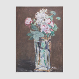 Papier Mousseline Edouard Manet - Fleurs dans un Vase de Cristal