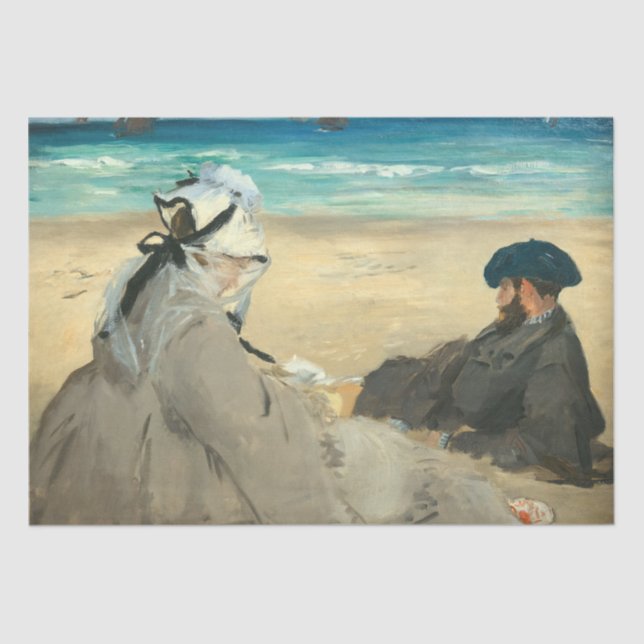 Papier Mousseline Edouard Manet - Sur la plage (Recto)