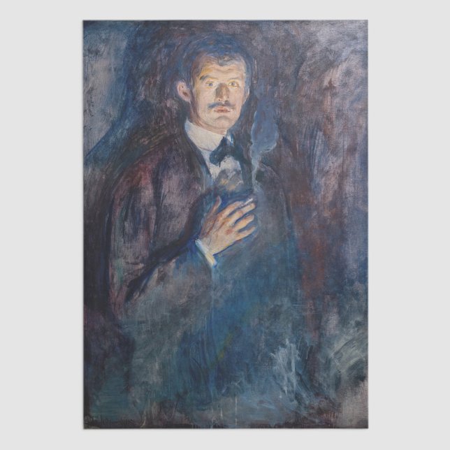 Papier Mousseline Edvard Munch - Autoportrait avec cigarette (Créateur téléchargé)
