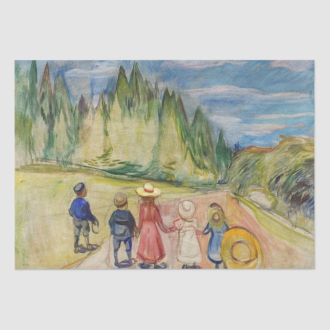 Papier Mousseline Edvard Munch - La forêt Fairytale (Recto)