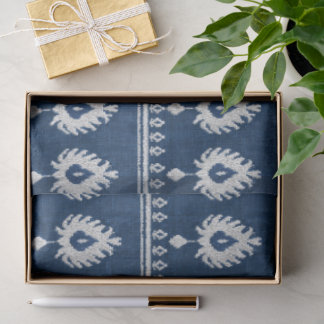 Papier Mousseline Effet de broderie de style Ikat blanc texturé indi