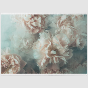 Papier Mousseline Effet Vintage Floral Aquarelle Peonies Découpage