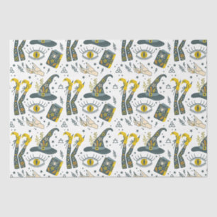 Papier Mousseline Éffrayant vibe coloré symboles halloween motif