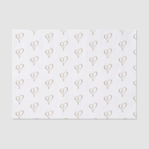 Papier Mousseline Elaborer Embossed Gold Heart Mariage élégant
