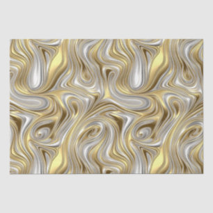 Papier Mousseline Élégance liquide - motif liquide métallique