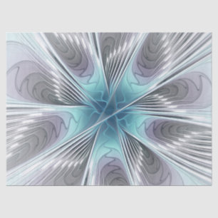 Papier Mousseline Elégance Moderne Bleu Gris Blanc Fractage Art Flow