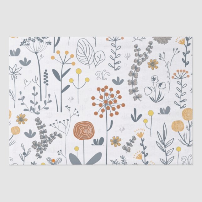 Papier Mousseline Élégant Abstrait Floral sans couture Motif (Recto)