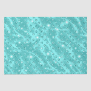 Papier Mousseline Elégant Aqua Blue Polka Dot Parties scintillant mé